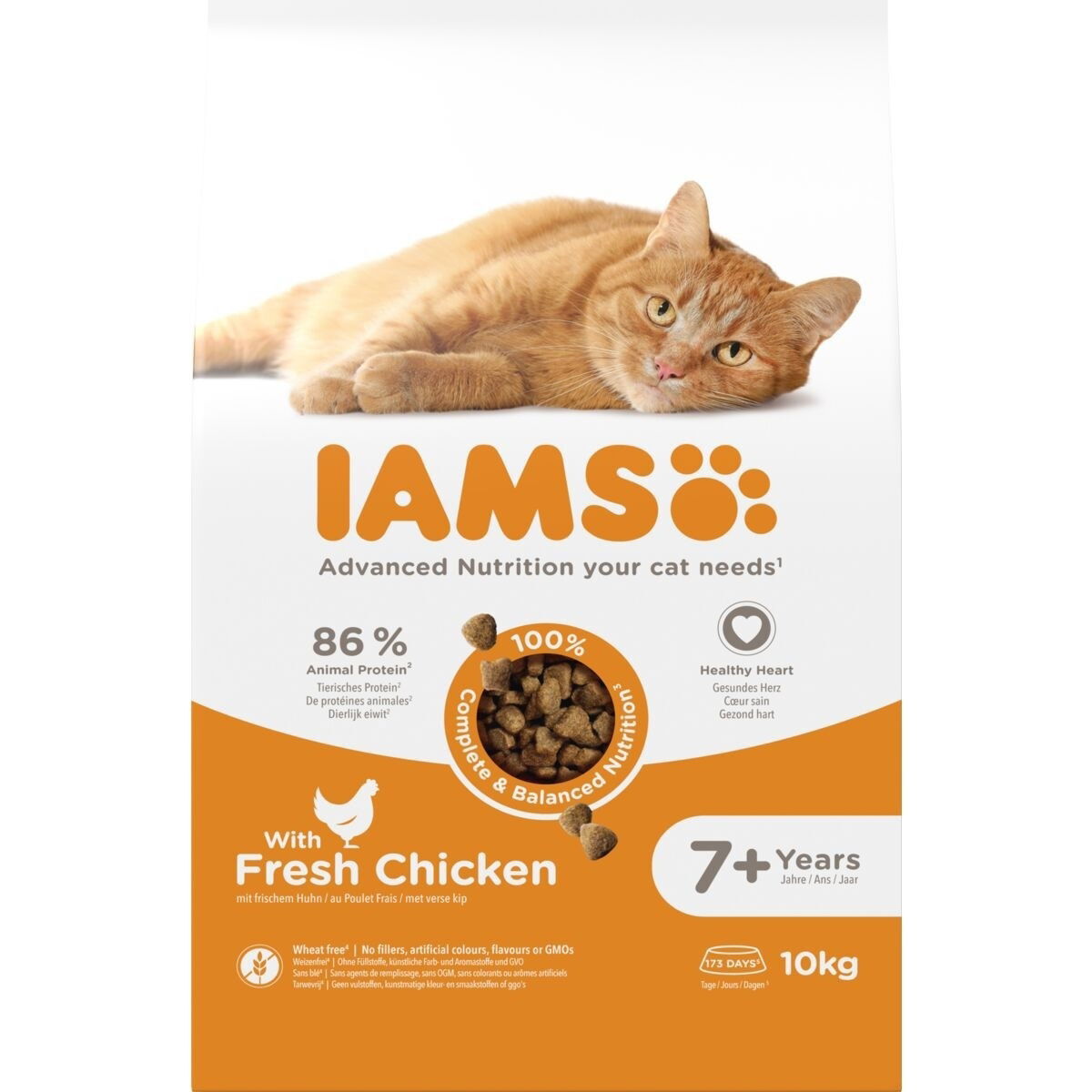 Iams for Vitality Cat Senior Chicken Torrfoder till Katt 10 kg