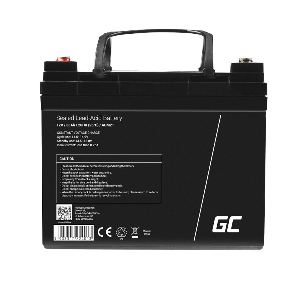 Green Cell AGM Batteri 12V 33Ah, bild 3