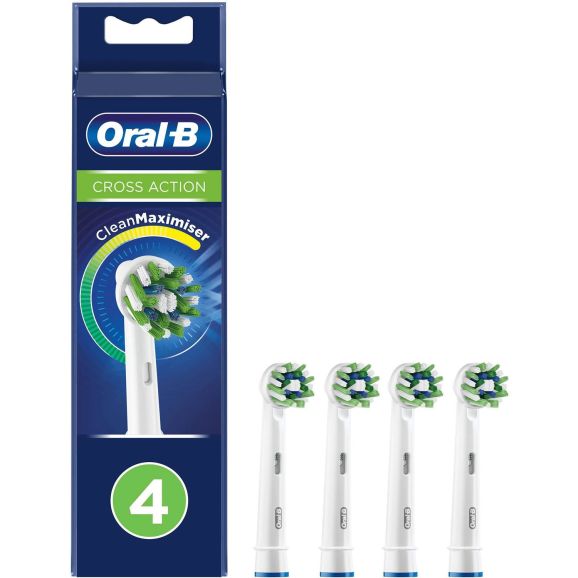 Oral-B Cross Action Borsthuvud 4 St, vit