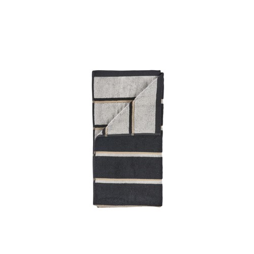Zone Denmark – Bastuhandduk 140x70 cm – Svart, Soft Grey, Camel