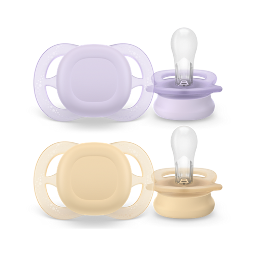 Philips Avent Ultra Start Napp 0–2 mån - ljusrosa/ljusgul, bild 2