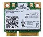 Nätverkskort Intel Dual Band Wireless-AC 7260 Plus Bluetooth, 802.11ac, 867 Mbit, WiFi 5 + Bluetooth 4.0 LE, Half Mini PCI Express