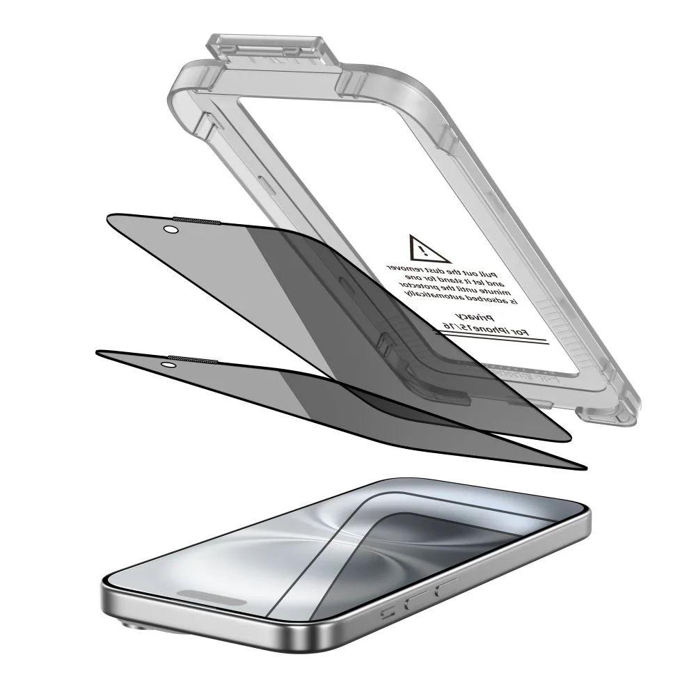 Tech-Protect Quick Set Spy+ Privacy Glass 2-pack för iPhone 15 / 16, bild 2