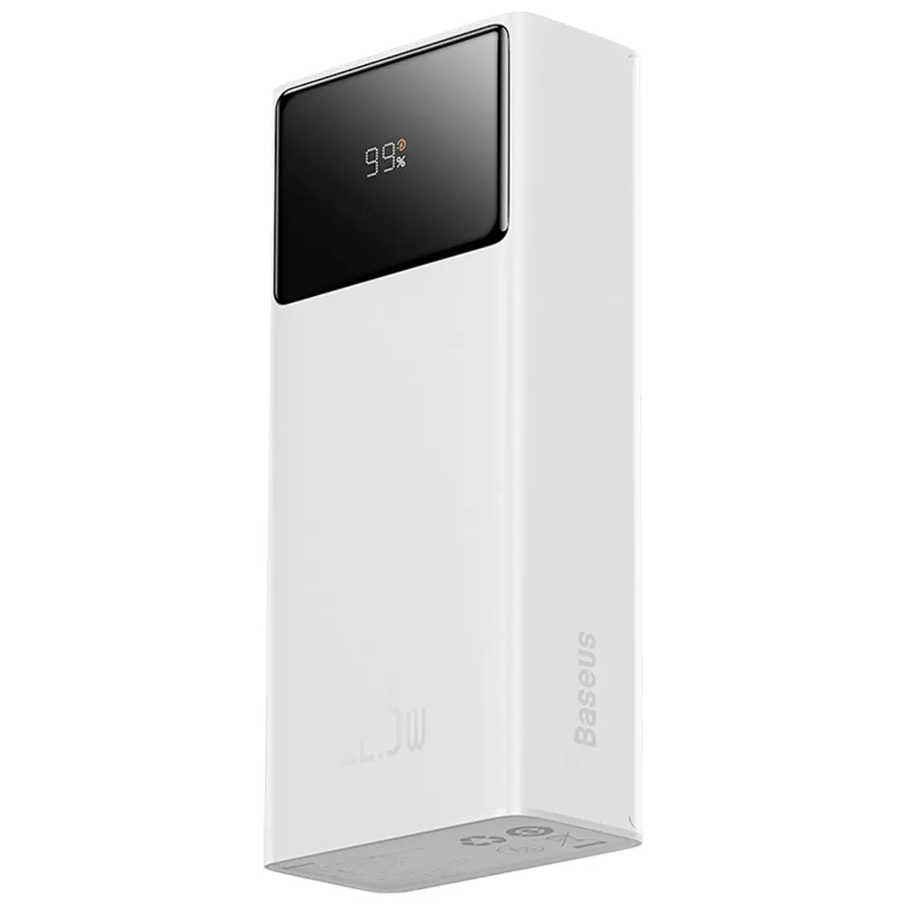 Baseus EnerFill Powerbank 30000mAh 22,5W med USB, USB-C - Vit