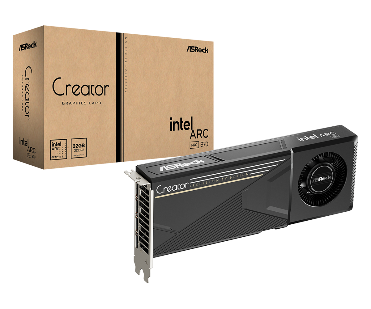 ASRock Intel Arc Pro B70 Creator 32 GB GDDR6, 4xDP, bild 4