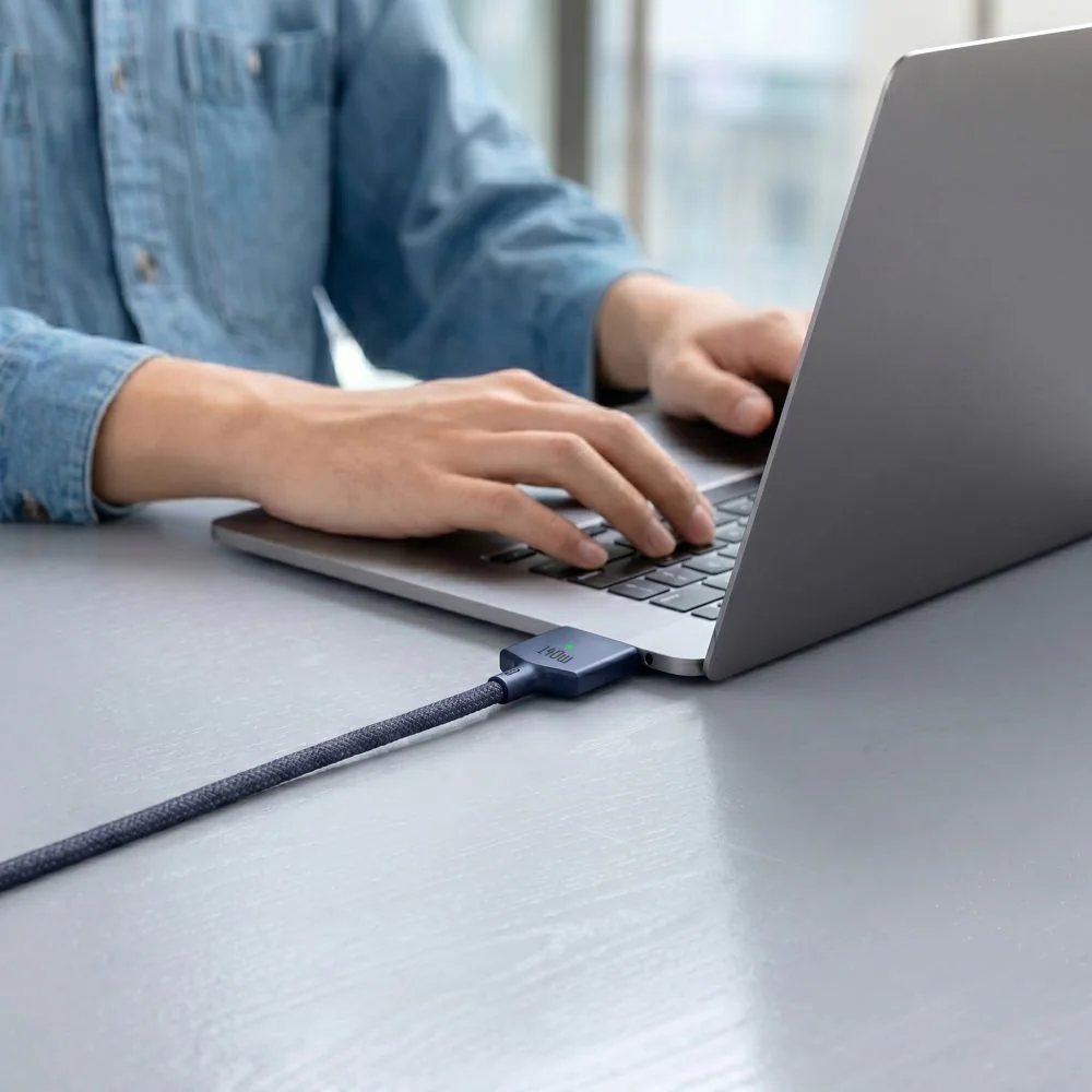 Tech-Protect MMC01 Ultraboost USB-C / USB-C MagSafe 3, 140 W, 200 cm kabel för MacBook – marinblå, bild 4