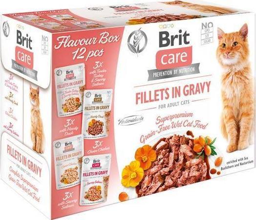 Brit Care Adult Fillets in Gravy våtfoder för katt, 12-pack 85 g