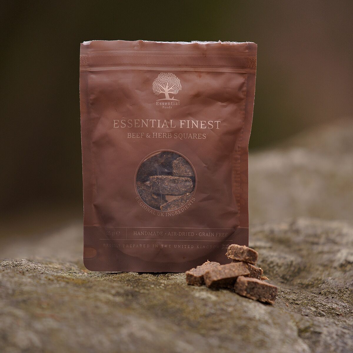 Essential Foods Finest Squares Hundgodis Biff & Örter 125 g