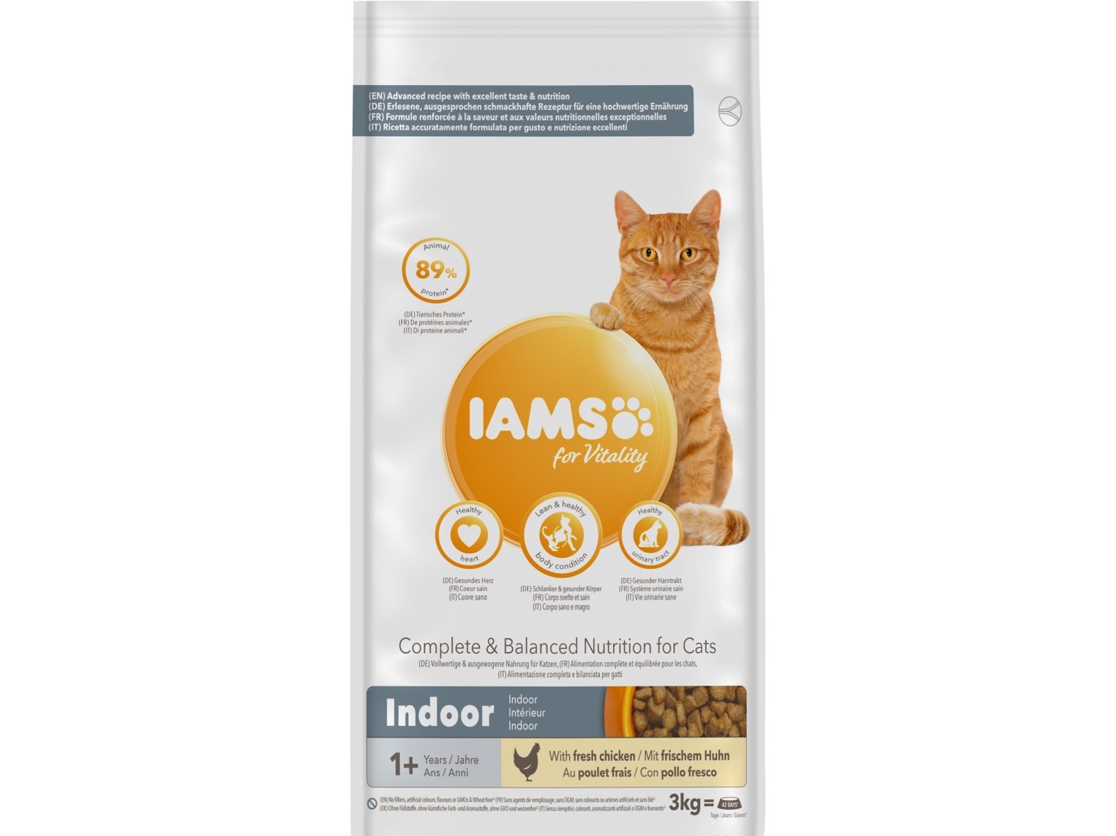 Iams for Vitality Cat Adult Indoor Chicken Torrfoder till Katt 3 kg