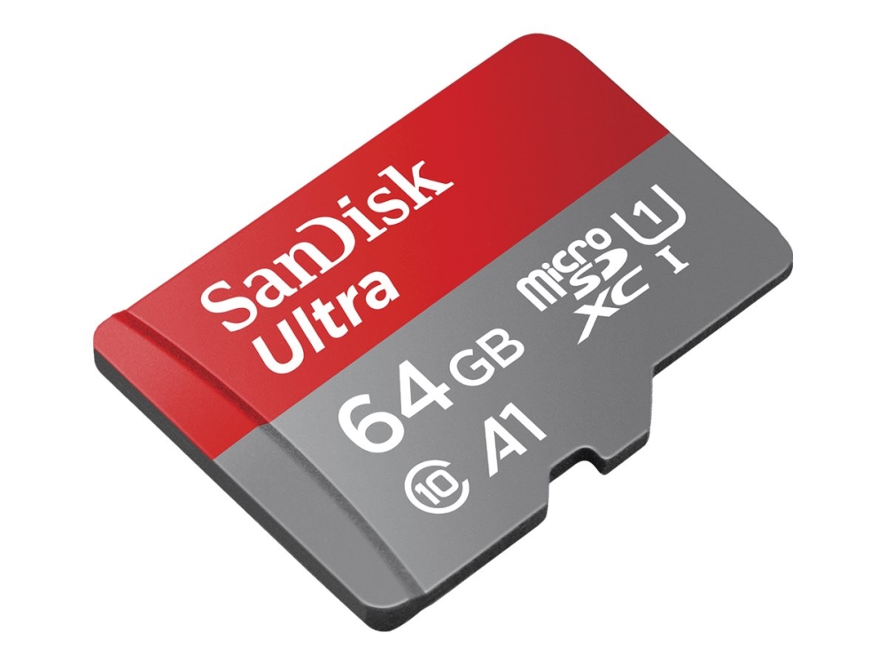 SanDisk Ultra - Flash-minneskort (microSDXC till SD-adapter inkluderad) - 64 GB - A1 / UHS-I U1 / Class10 - mikroSDXC UHS-I
