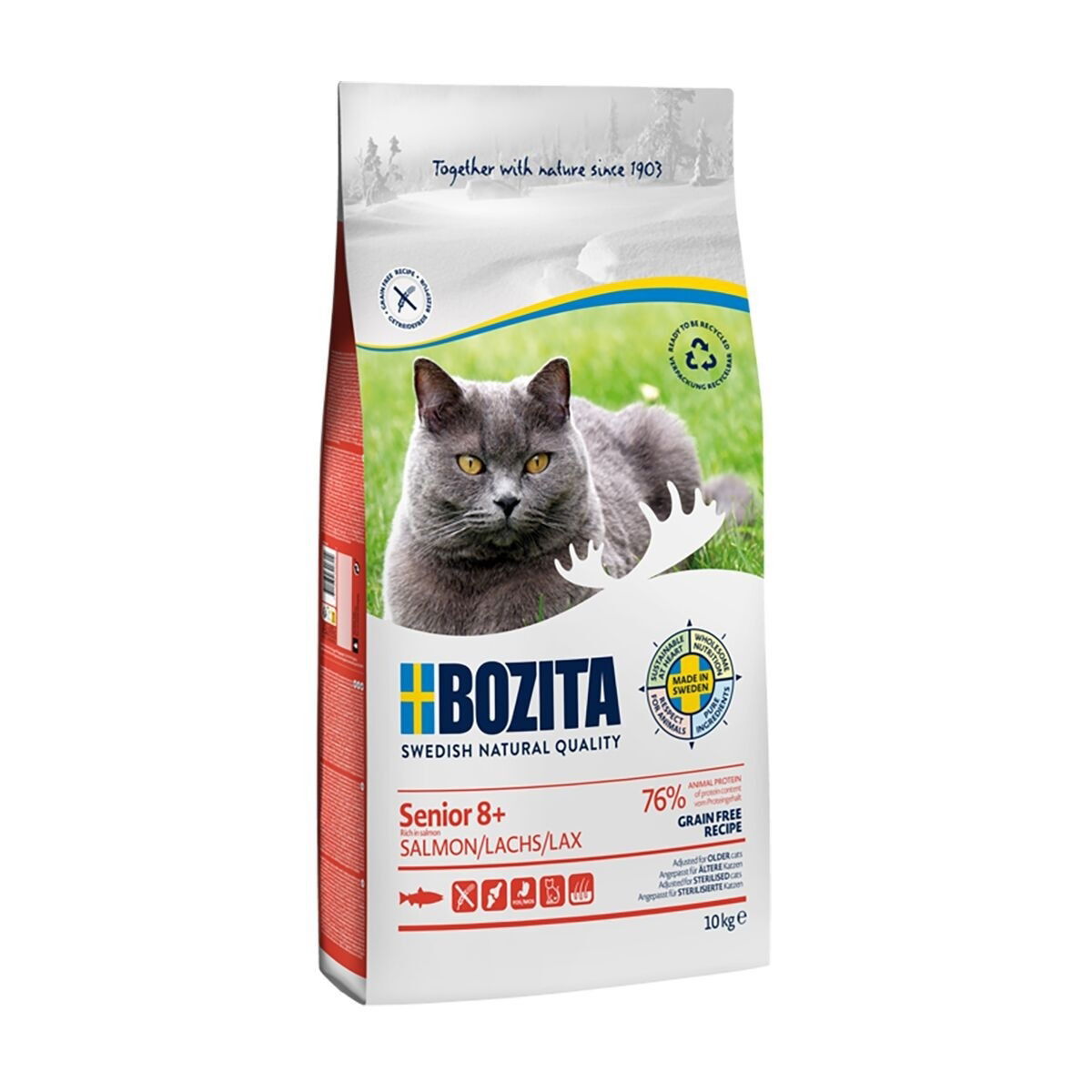 Bozita Senior 8+ Spannmålsfri Kattmat med Lax 10 kg