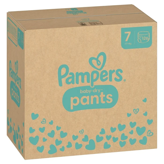 Pampers Baby-Dry Byxblöjor Storlek 7 (15+ kg), 126 st