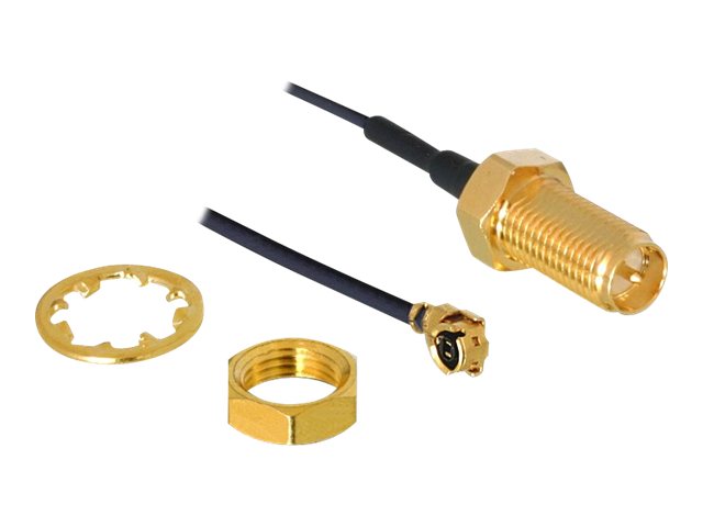 Delock - Antennkabel - RP-SMA (hona) till I-PEX (hane) - 35 cm - koaxial - svart