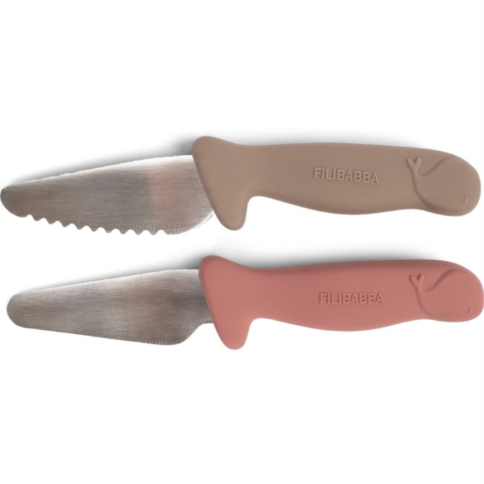 FILIBABBA Knivset för barn Warm Grey + Rose 2-pack