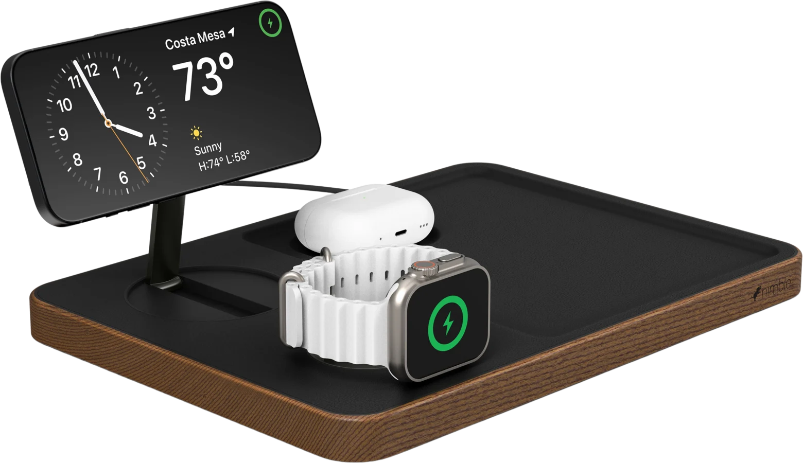 Nimble Wireless Valet Tray 3-in-1, Black