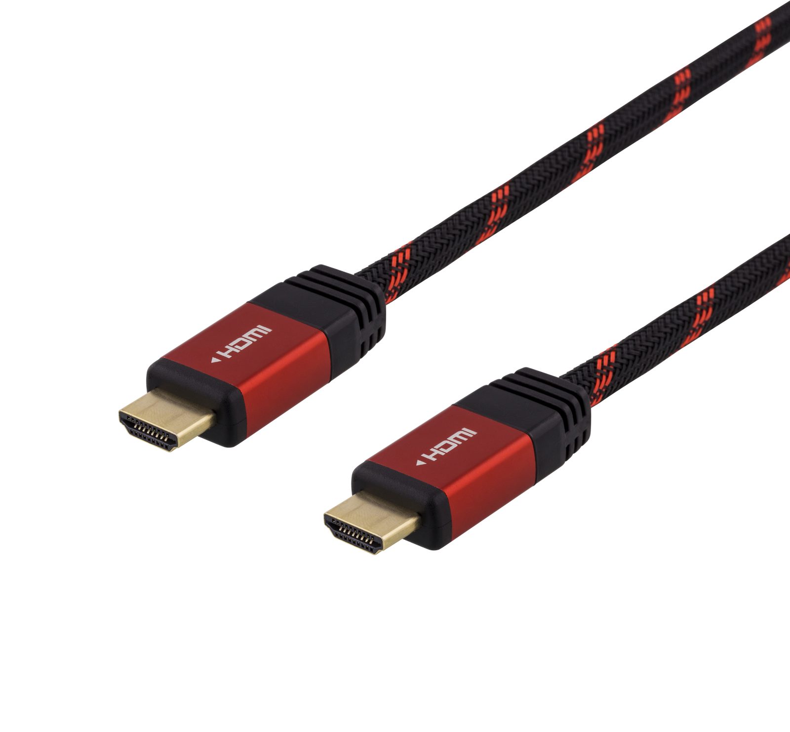 Deltaco HDMI - HDMI kabel - 4K - 60Hz - 2m - Svart/Röd, bild 4
