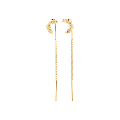 PILGRIM - KORA Moon Chain Earrings - Gold-Plated - 43 mm