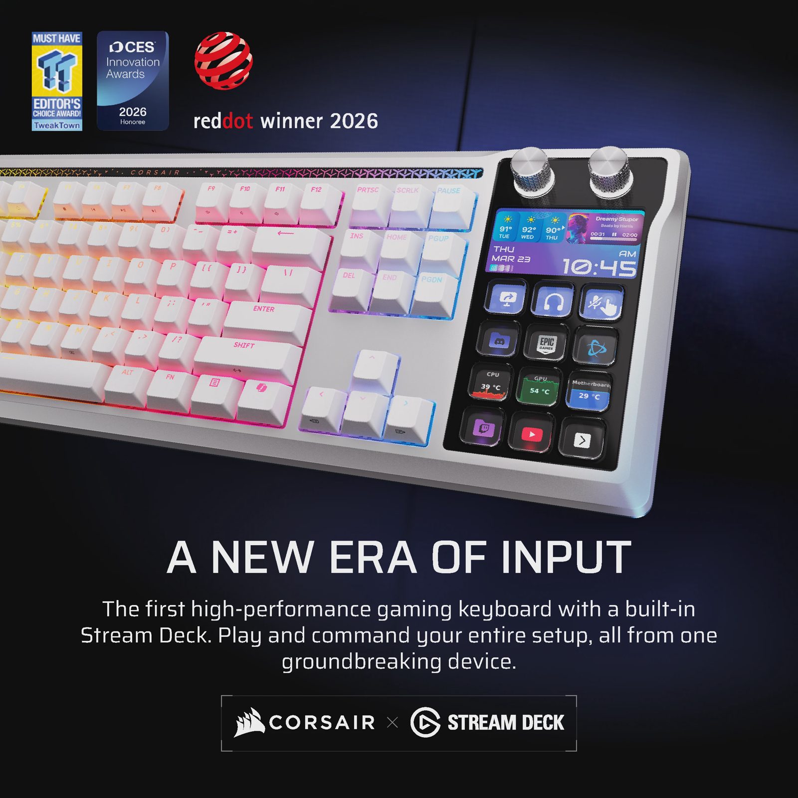 GALLEON 100 SD Stream Deck-Integrated Mechanical Keyboard (UK) - White, bild 2