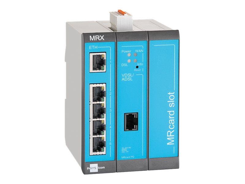 INSYS icom MRX MRX3 DSL - Annex-B - router - DSL-modem 5-portars switch - DIN-skenmonterbar