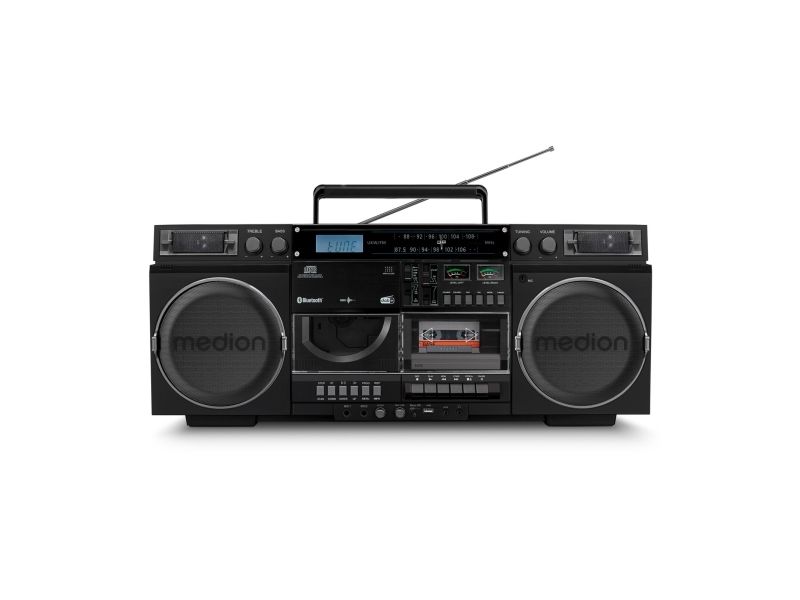 Medion LIFE® P66538 Retro-Boombox svart