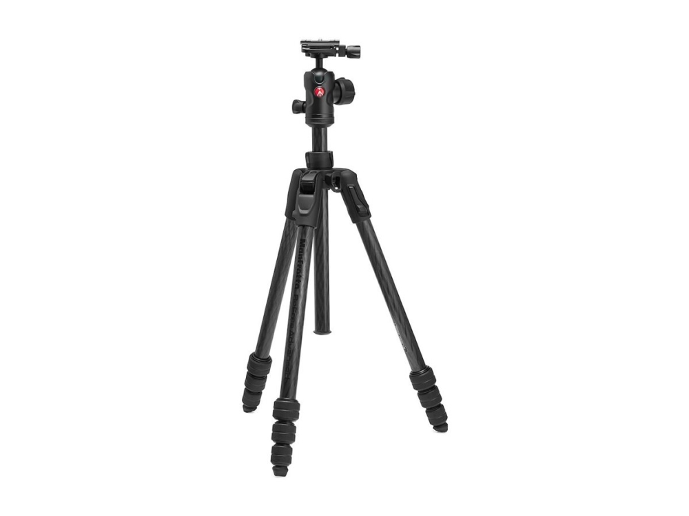 Manfrotto Befree Advanced AS MKBFRTC4FB-BH – Stativ med ben – twist, kolfiber – med Manfrotto 494 Center Ball-stativhuvud