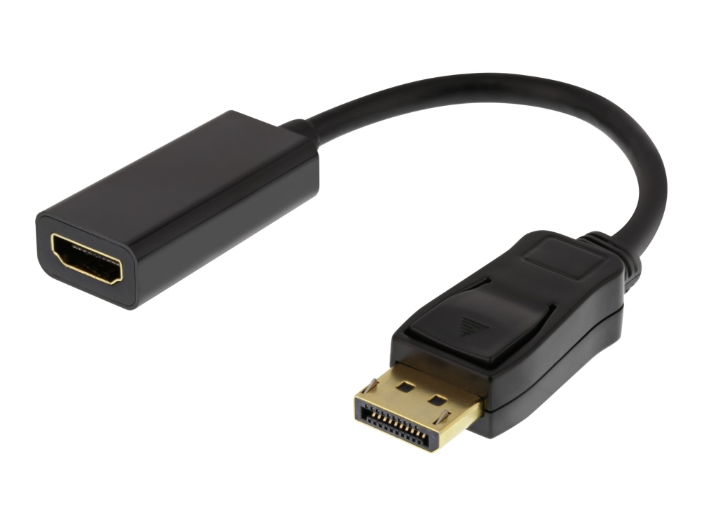 Deltaco DisplayPort till HDMI-adapter med Ljud, guldpläterad, 4K, 0,2M, svart