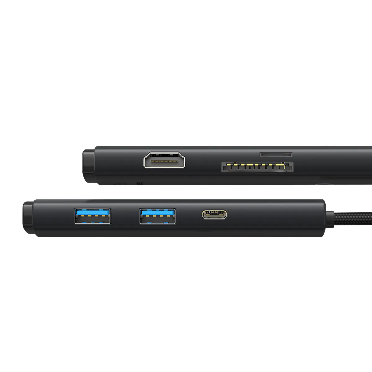 Baseus Lite Series multifunktionell HUB USB typ C - 2 x USB 3.0 / PD / HDMI 1.4 / SD / TF svart, bild 3