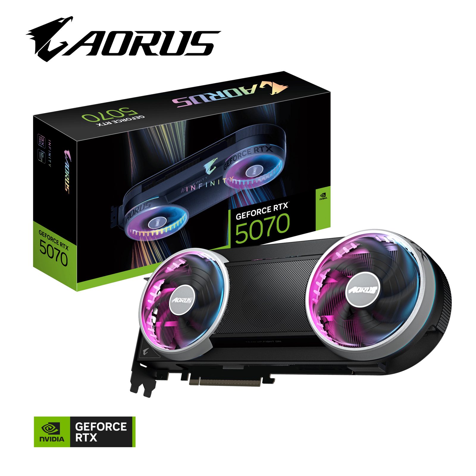 Gigabyte GeForce RTX 5070 AORUS INFINITY 12 GB GDDR7, HDMI/3xDP, RGB Halo, bild 3