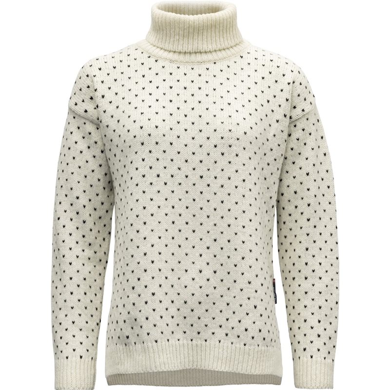 Devold Sørisen Wool High Neck Wmn Offwhite/Ink - M