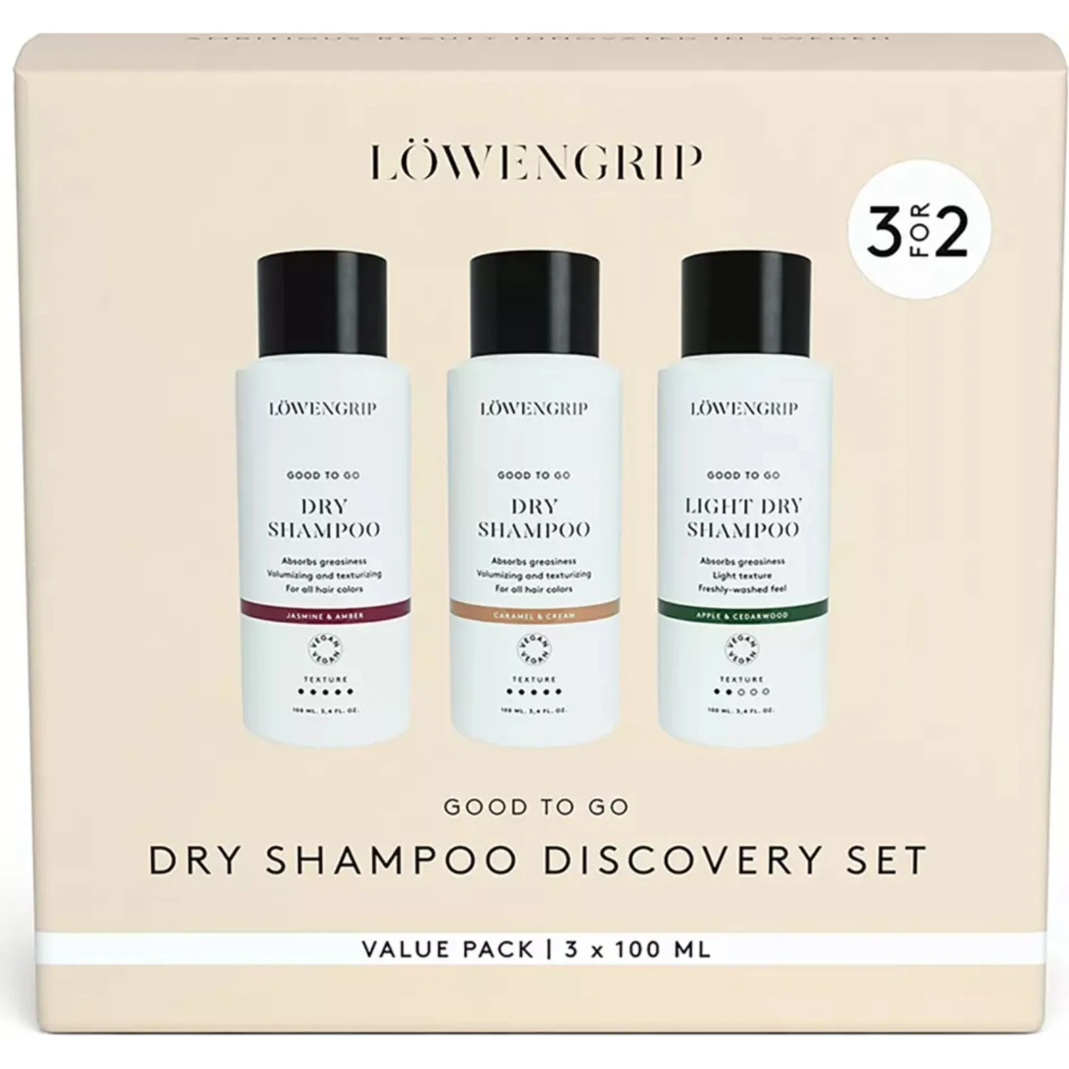Löwengrip Good To Go Dry Shampoo Discovery Set 3 x 100 ml