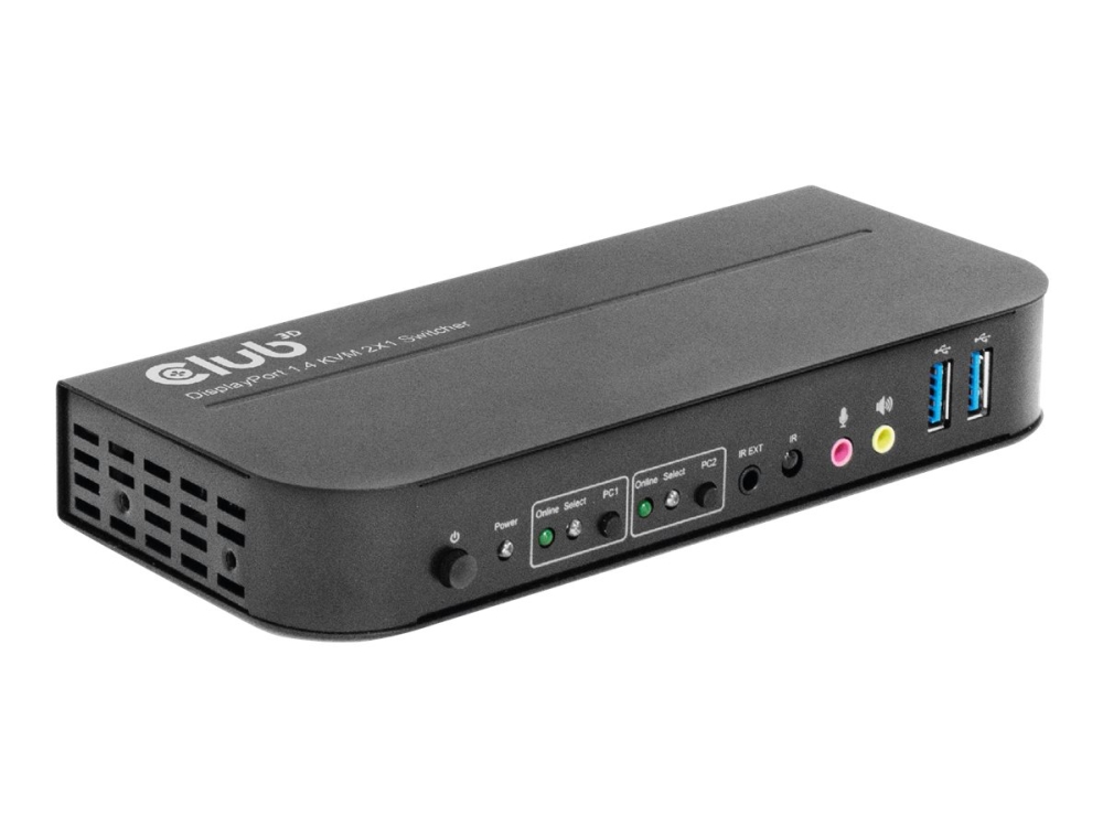 Club 3D CSV-7210 - Omkopplare för tangentbord/video/mus/ljud - 2 x KVM/ljud - 1 lokal användare - skrivbordsmodell
