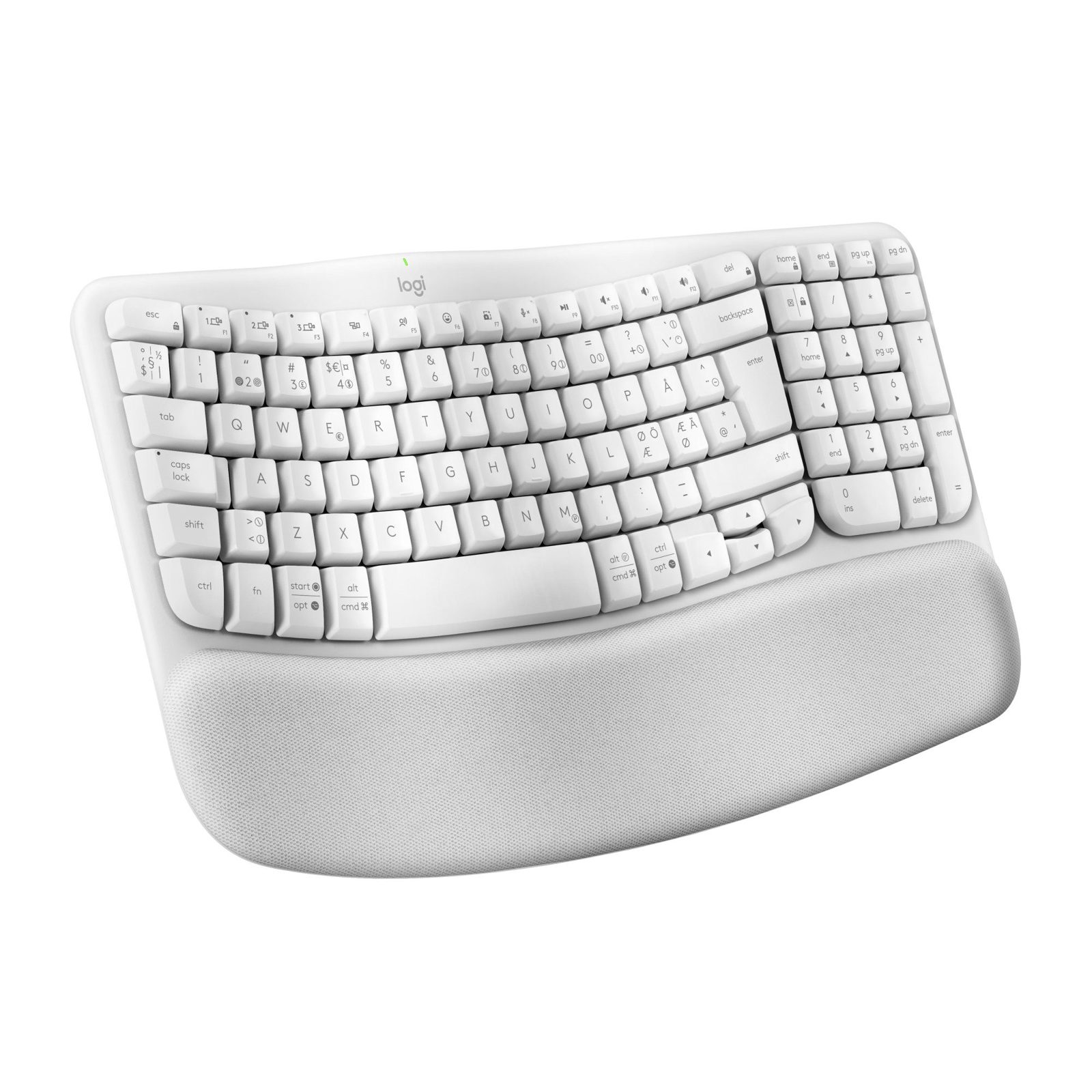 Logitech Wave Keys Ergo trådlöst tangentbord, vit, bild 5