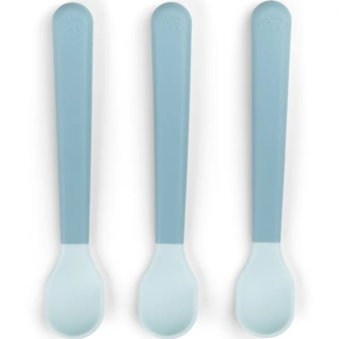Done by Deer Foodie Easy-Grip Baby Spoon 3-pack, Blue