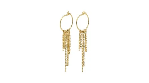 PILGRIM - MAJA Crystal Waterfall Hoop Earrings - Gold-Plated - 50 mm, bild 3