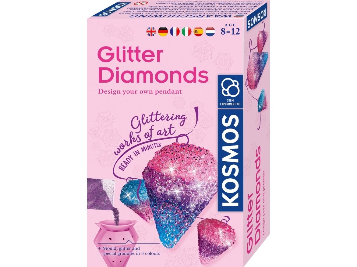 Kosmos Glitter Diamonds, Experimentsats, Kemi, 8 År, Ljusrosa
