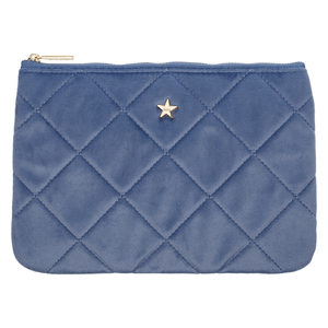 DARK Velvet Quilted Small Pouch Country Blue