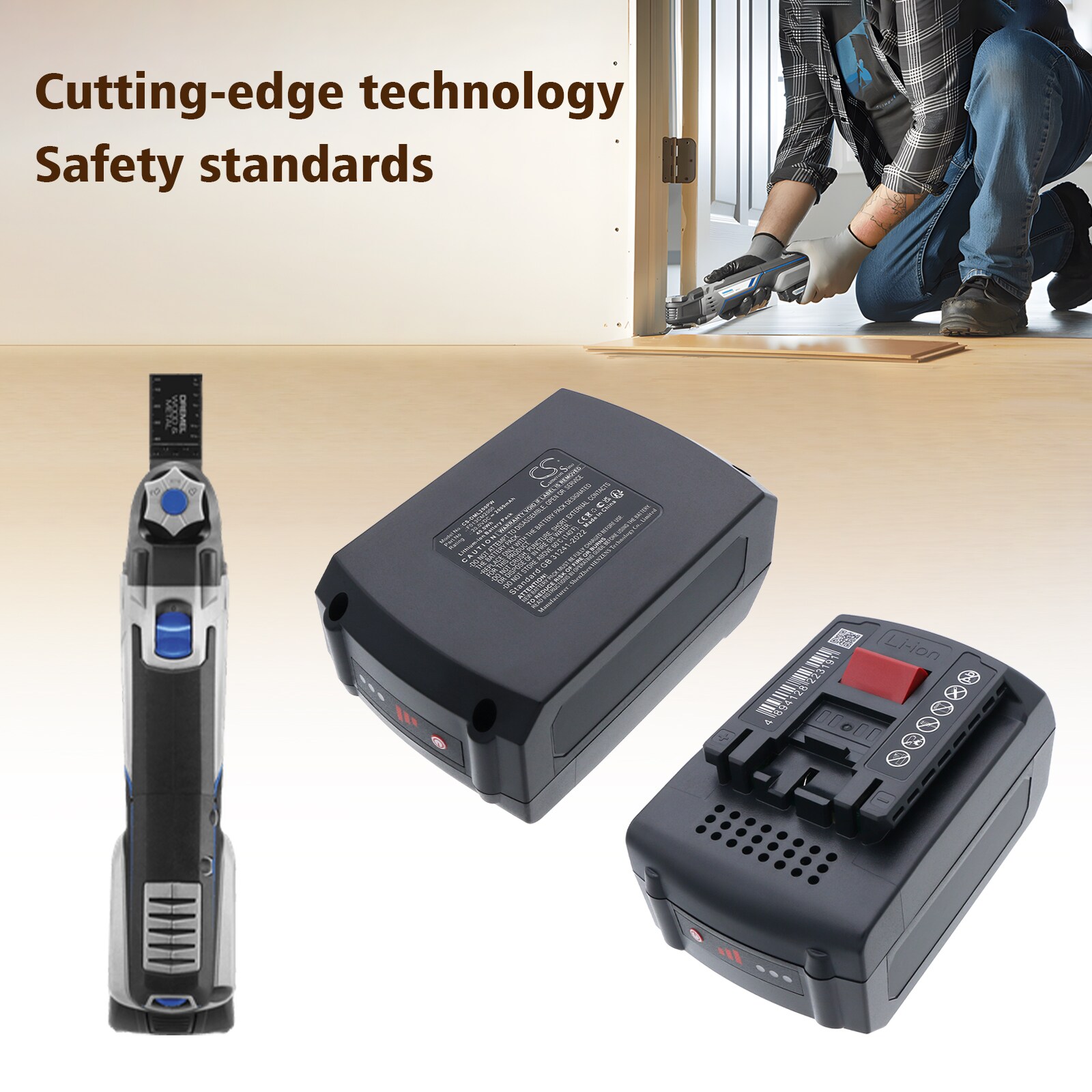 Batteri till Elverktyg för DREMEL MM20V, MM20V-02 Cordless Oscillating Multi-Tool, bild 4