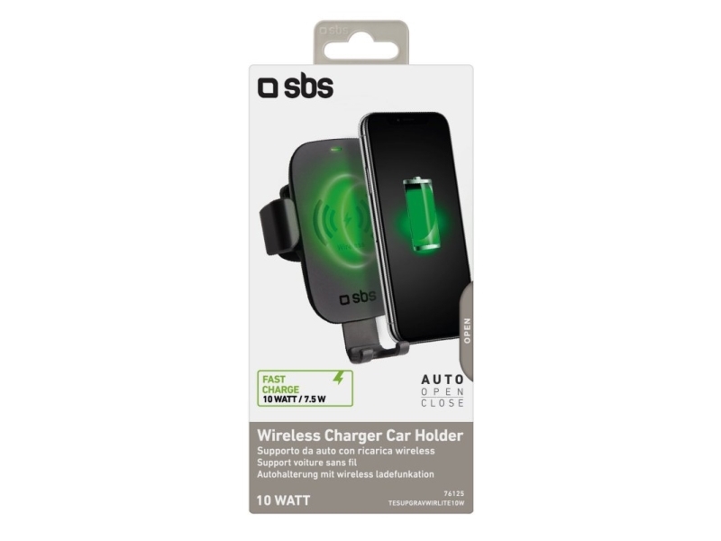 SBS Gravity Car Mobiltelefonhållare 10W, svart