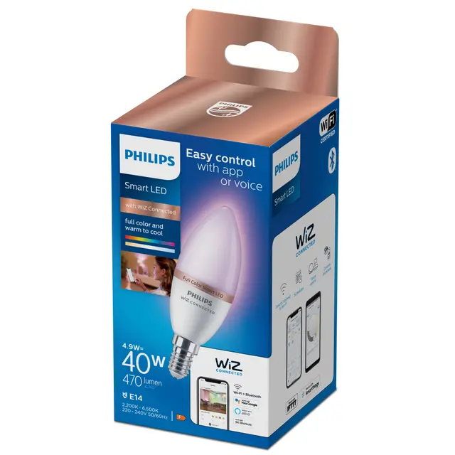 Philips RGB smart lampa 4,9W C37 E14, bild 2