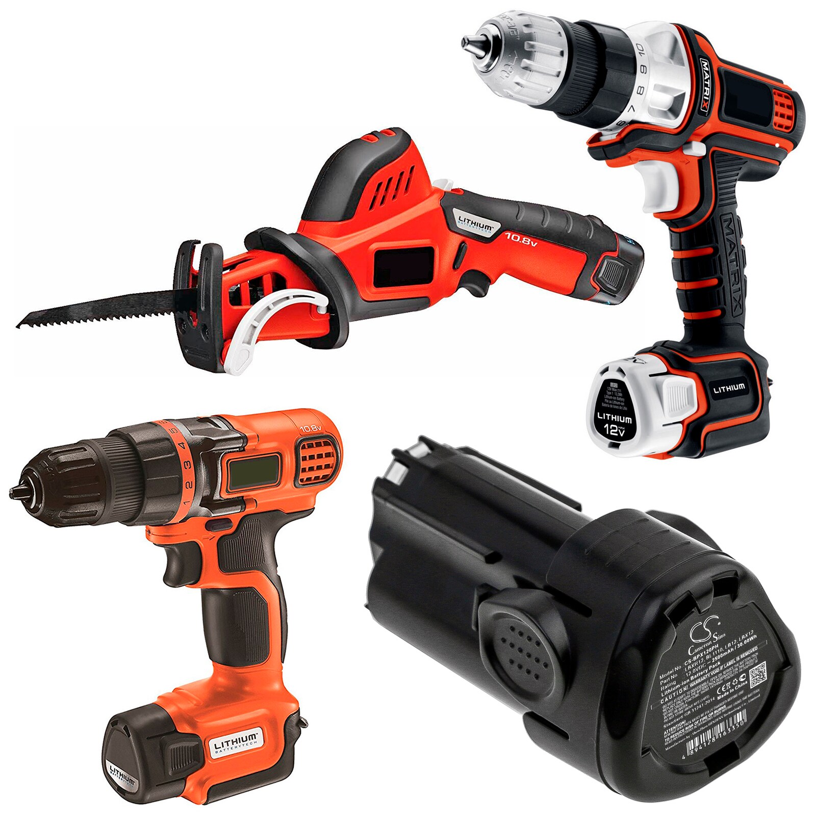 Batteri till Elverktyg för Black & Decker BDCDMT112, EGBL108, EGBL108KB m.fl., bild 4