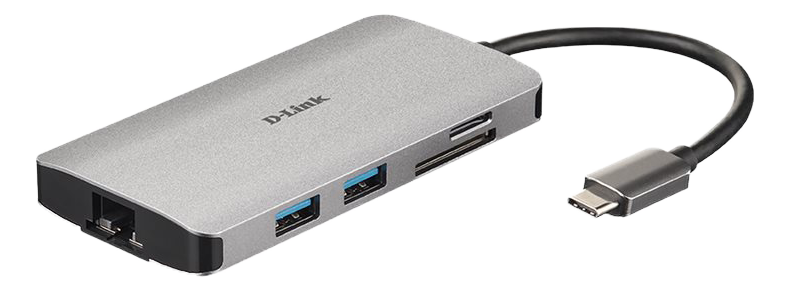 USB-C-hub D-Link DUB-M810, 8-in-1, HDMI/LAN/USB-C PD 100W/3xUSB-A, kortläsare SD/MicroSD, bild 3