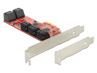 DeLOCK Expansionskort PCIe x2 → 10x SATA Lågprofil