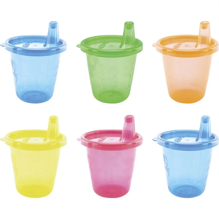 Nuby Cup Set with Free Flow Spout 210 ml +9m, 6 st