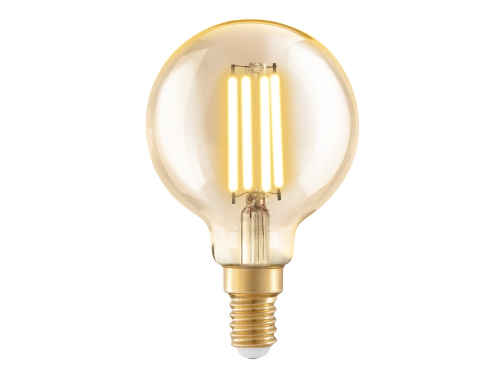 EGLO E14 LED G60 amberfärgad globlampa med varmt vitt ljus