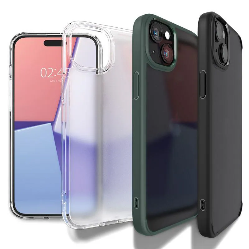 Spigen Ultra Hybrid – Baksidesskydd till mobiltelefon – polykarbonat, termoplastisk polyuretan (TPU) – frostklart – för Apple iPhone 15 Plus