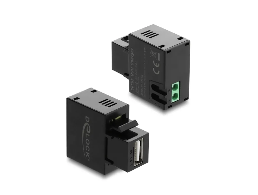 Delock Keystone modul USB-A laddningsport – svart