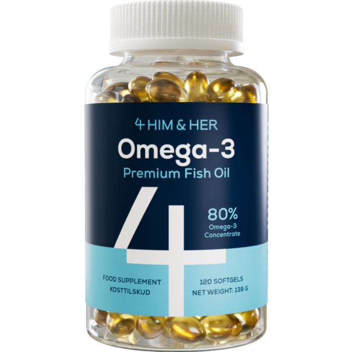 4 HIM & HER Omega-3 fiskolja 120 kapslar