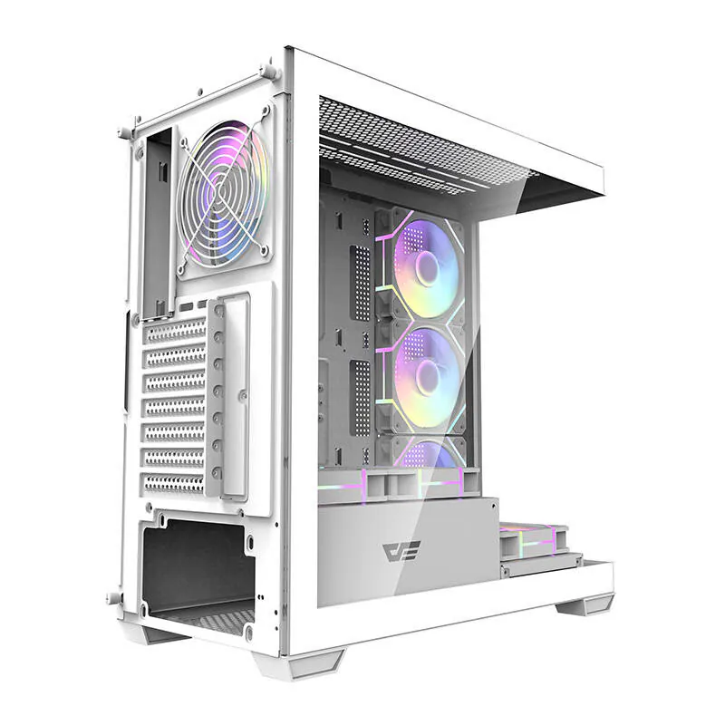 Darkflash Computer case DS900 (white) + 7 ARGB Fans - Chassi - Miditower - Vit
