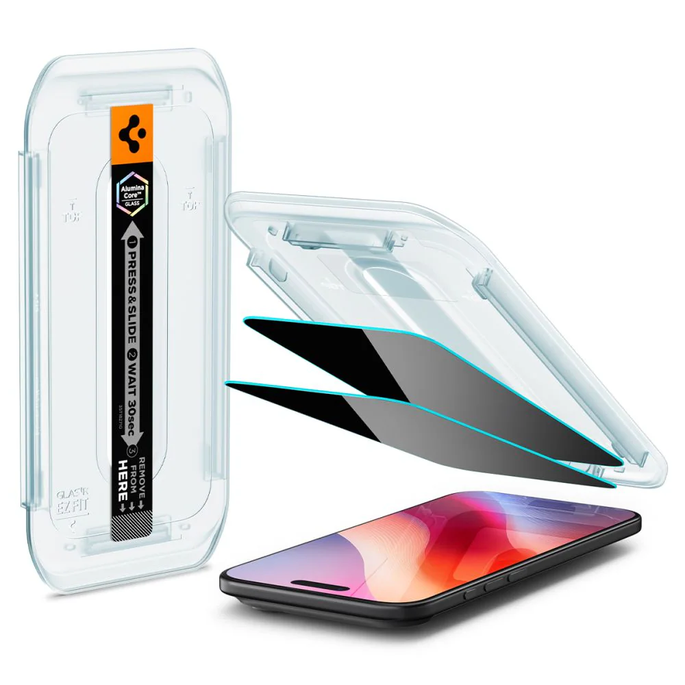 Spigen Glas.TR EZ Fit 2-pack insynsskyddande glas för iPhone 17 Air, bild 2