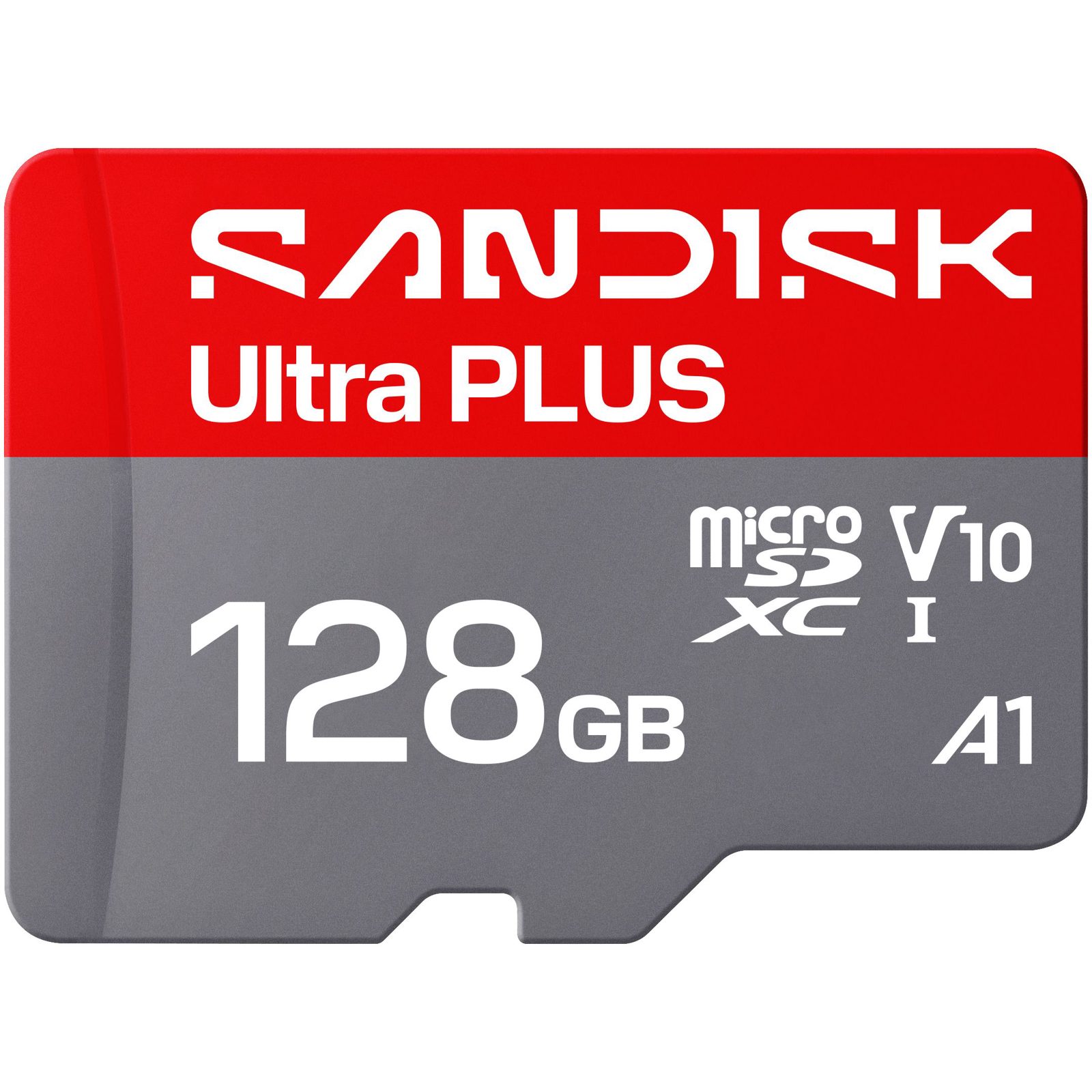 SanDisk Ultra Plus microSDXC 128 GB, 200 MB/s med SD-adapter